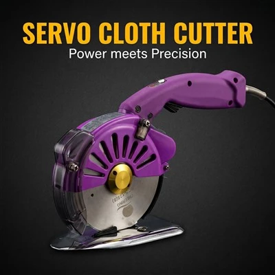 Electric Rotary Fabric Cutter Servo Led 350w 900-1500rpm 5-speed Adjust 40mm Cutting Height